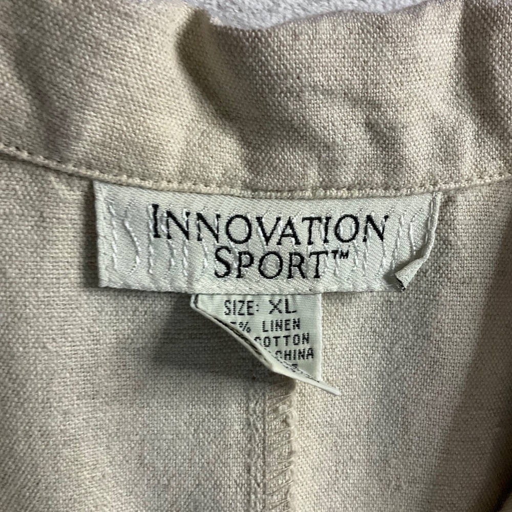 Innovation Sport Linen Blend 4-Button Notched Lapel Flap Pockets Jacket XL - Picture 3 of 6